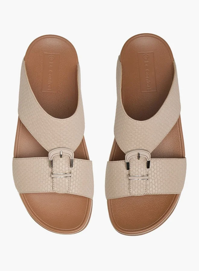 لو كونفورت Mens Buckle Accent Comfort Sandals